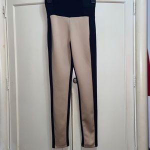 Black/tan high waist leggings S